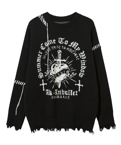 クロス柄ハンドステッチニット / 15245