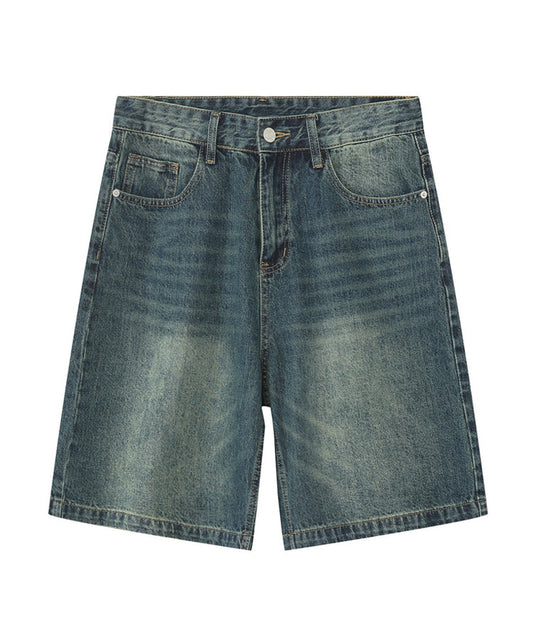 ユーズド加工デニムハーフパンツ/13597