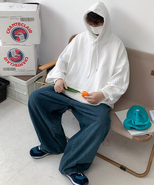 ケーブル編みスウェットパーカー / 15275