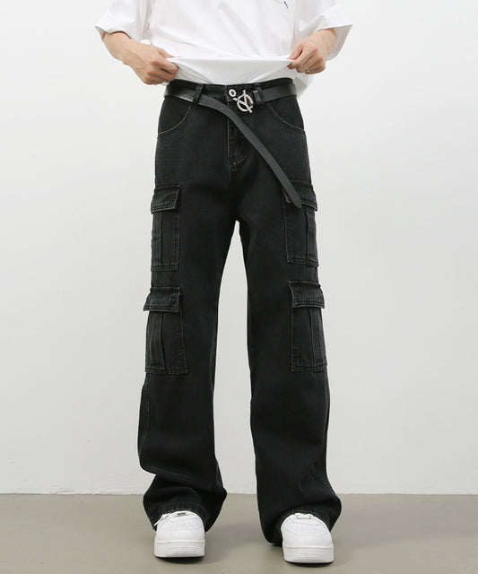 マルチポケットワイドデニムカーゴパンツ/14232