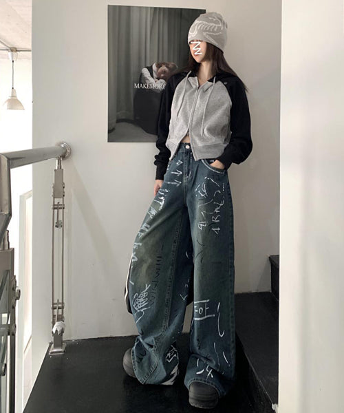 ペイントデニムパンツ/13269