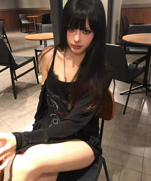 ラインストーンロゴロンT / 14996