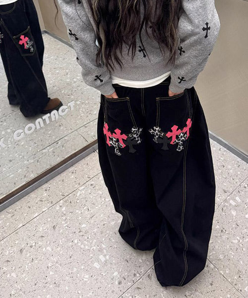 クロスパッチカーブデニムパンツ / 15668