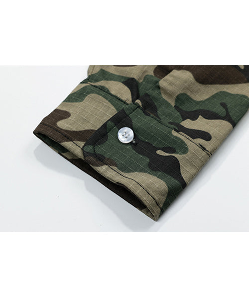 カモフラージュ柄レイヤード風ロンT / 14331