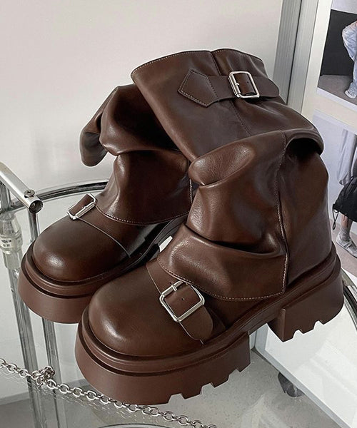 厚底カバーミドルブーツ / 15284