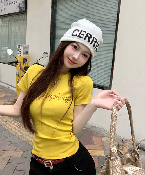 ラインストーンロゴTシャツ / 14743