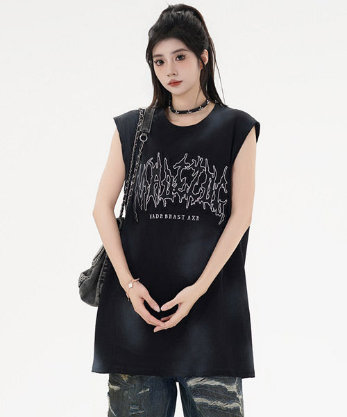 刺繍ロゴノースリーブTシャツ / 14599