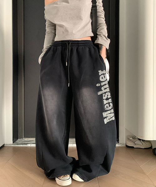 ユーズド加工ロゴスウェットパンツ / 15606