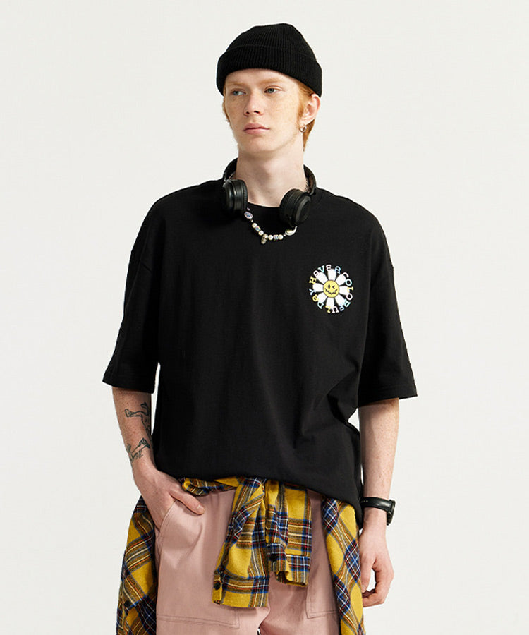 ノースフェイスフラワーバックプリントオーバーサイズTシャツ ワンフォークロージング 1111clothing ◇水彩画風 フラワー