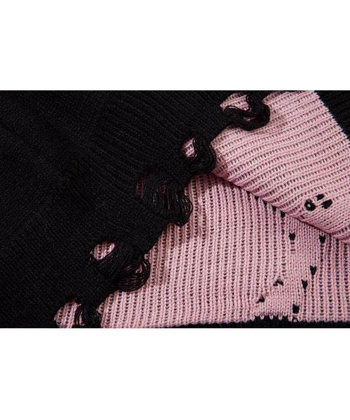 ダメージ加工ロゴニット / 15402