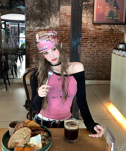 ビジューラグランワンショルダーロンT / 15024