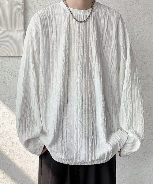 オーバーサイズ立体ストライプロンT / 15142