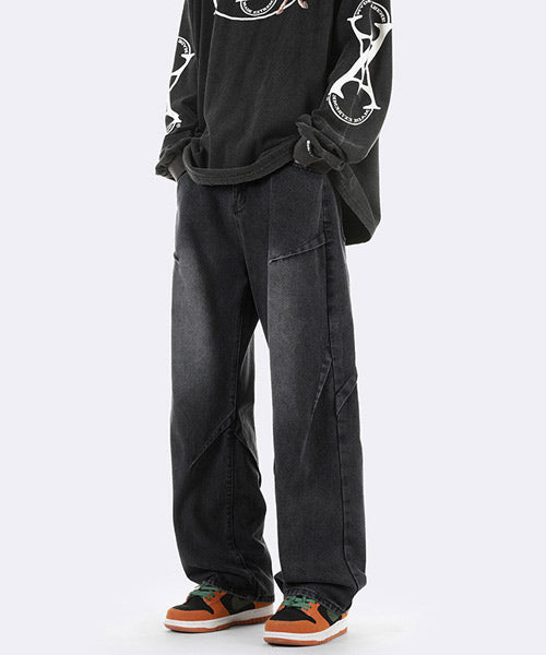 ルーズシルエット切替デニムパンツ / 15141