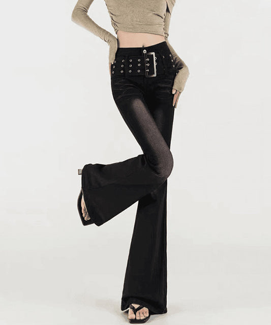 ワイドベルトフレアデニムパンツ / 14823