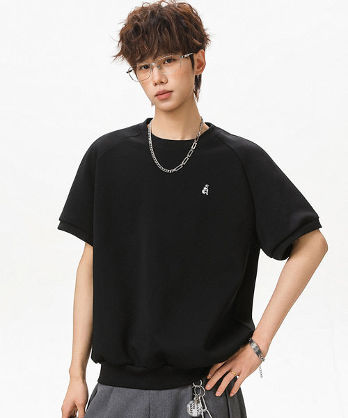 ワンポイント刺繍ラグランスリーブTシャツ / 15856