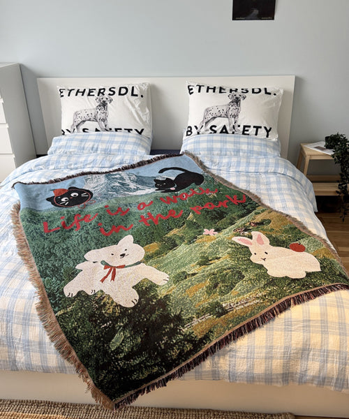 アニマル柄ラグ ブランケット / 15740