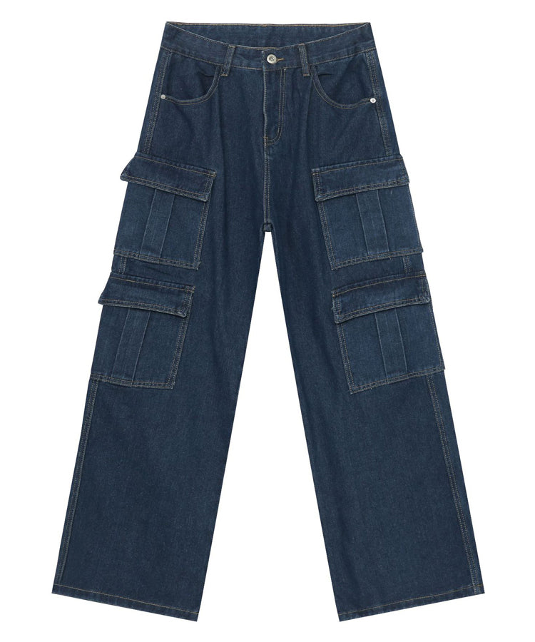 マルチポケットワイドデニムカーゴパンツ/14232