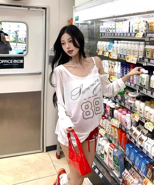 ラインストーンロゴロンT / 14996