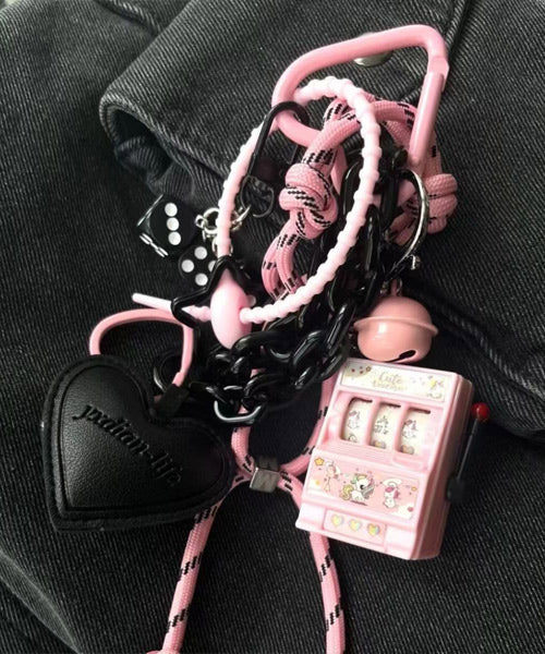 カラビナ付きハートスロットマルチチャーム / 15266