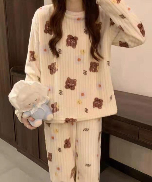 熊柄フリースパジャマ ルームウェア / 15422