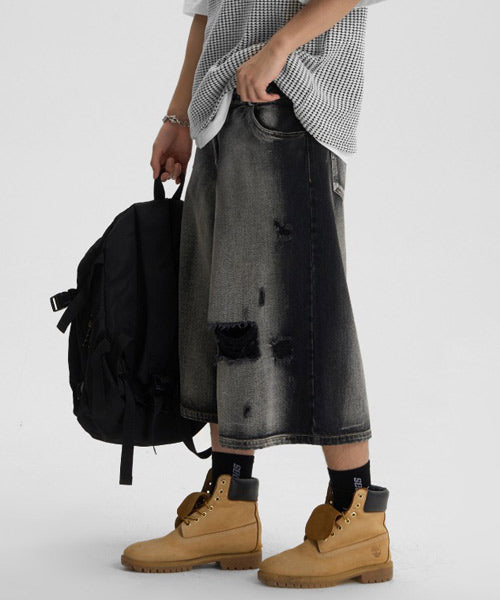 ブラックデニムハーフパンツ / 15844