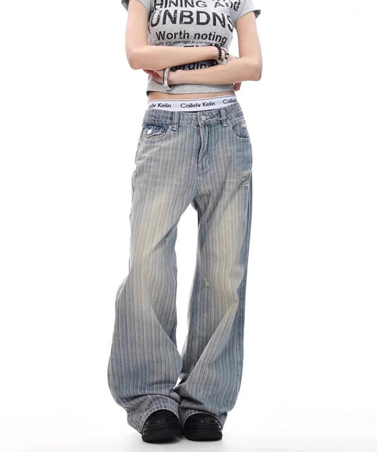 ストライプルーズフレアデニムパンツ / 15902