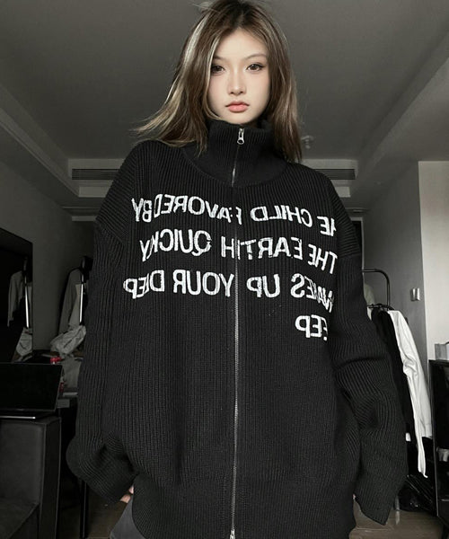 レタリングロゴドライバーズニット / 15226