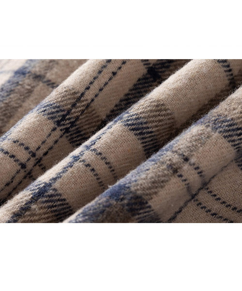 チェック柄長袖シャツ/13899