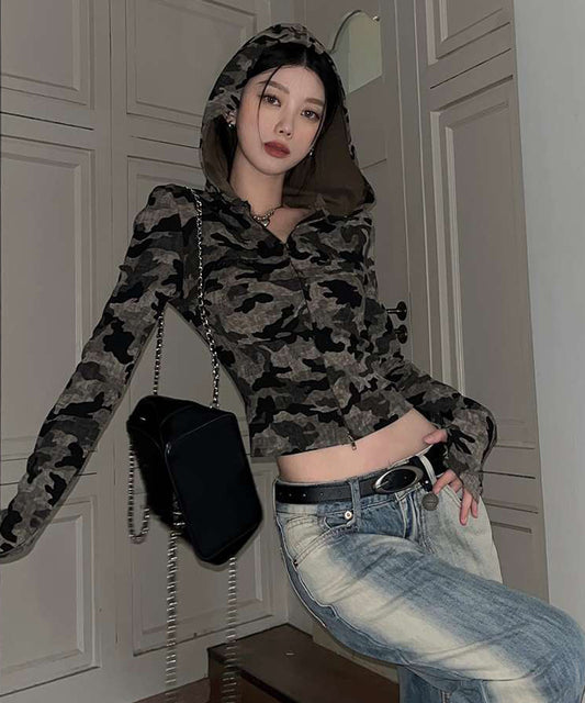 カモフラージュ柄ジップパーカー / 14754