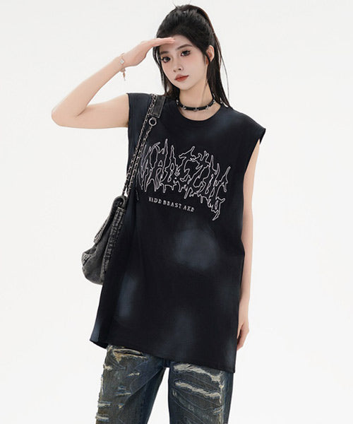 刺繍ロゴノースリーブTシャツ / 14599