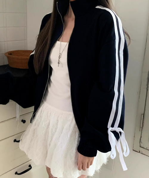 サイドリボンジップアップスウェット / 15455