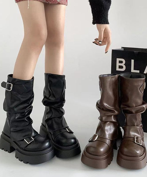 厚底カバーミドルブーツ / 15284