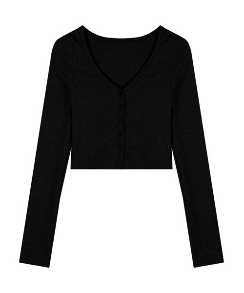 フロントボタンショート丈カーディガン / 15160
