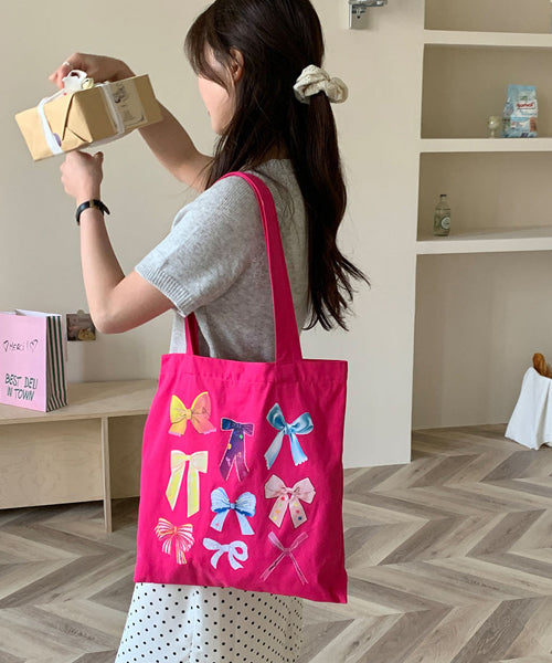 リボンプリントトートバッグ / 15748
