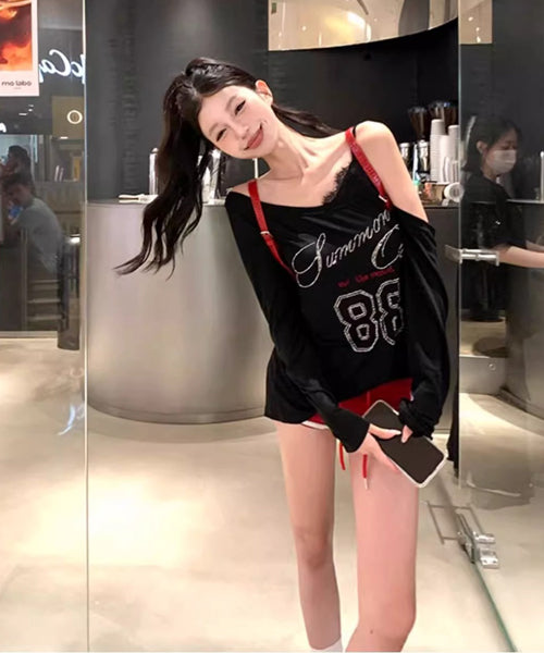 ラインストーンロゴロンT / 14996