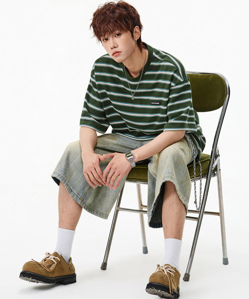 マルチボーダー柄Tシャツ / 15854