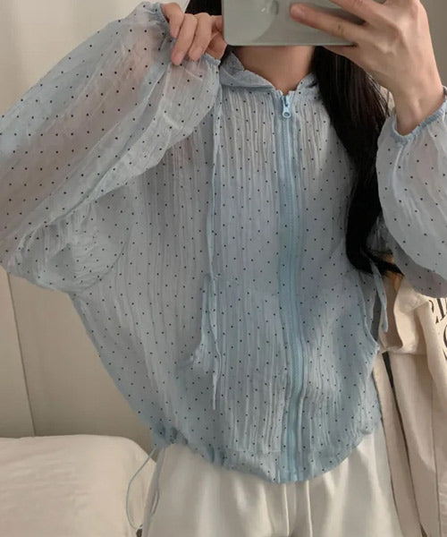 ドット柄フリルシアーブルゾン / 15073