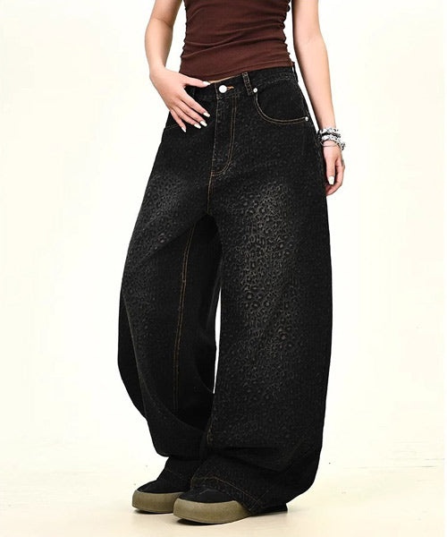 レオパード柄カーブデニムパンツ / 15269