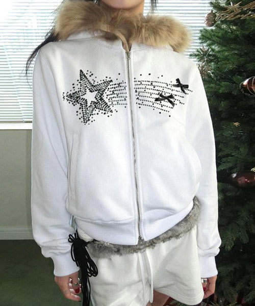 ファーフードスウェットジップパーカー / 15332