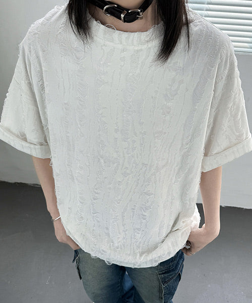 クラッシュダメージデザインTシャツ / 14438