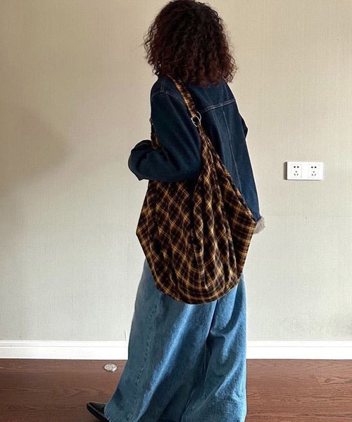 2WAYチェック柄ビッグショルダーバッグ / 15206