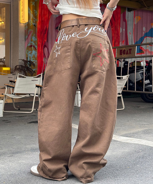 バック刺繍ロゴパンツ / 15449