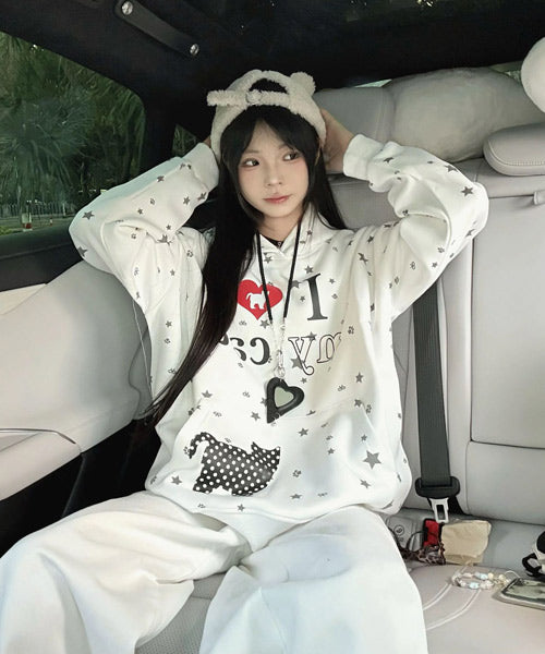 I LOVE MY CATスウェットパーカー / 15328