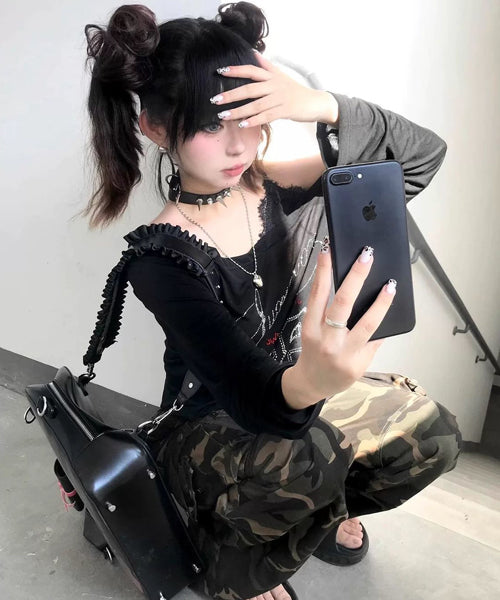 ラインストーンロゴロンT / 14996