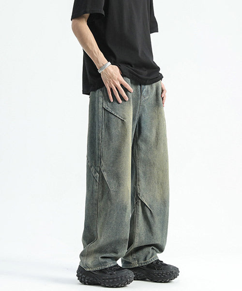 ルーズシルエット切替デニムパンツ / 15141
