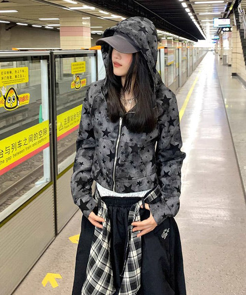 星柄スウェットジップパーカー / 15329