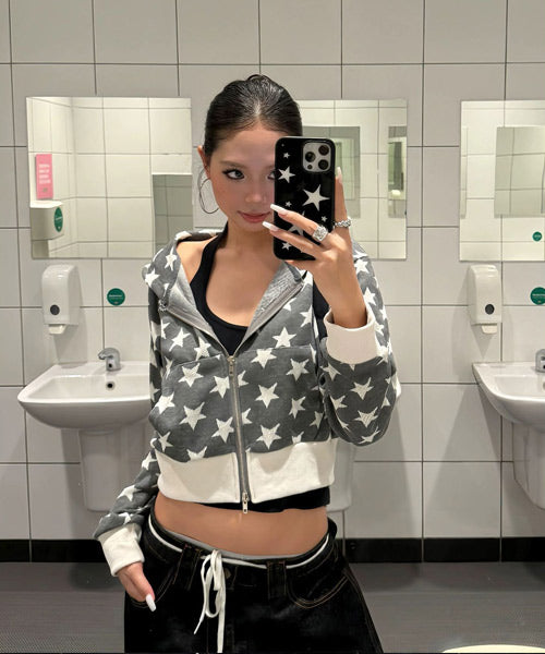 星柄スウェットジップパーカー / 15272