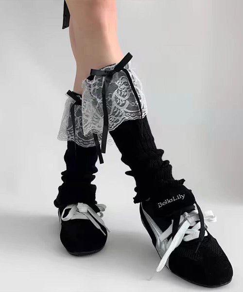 リボン付きレースレッグウォーマー / 15087