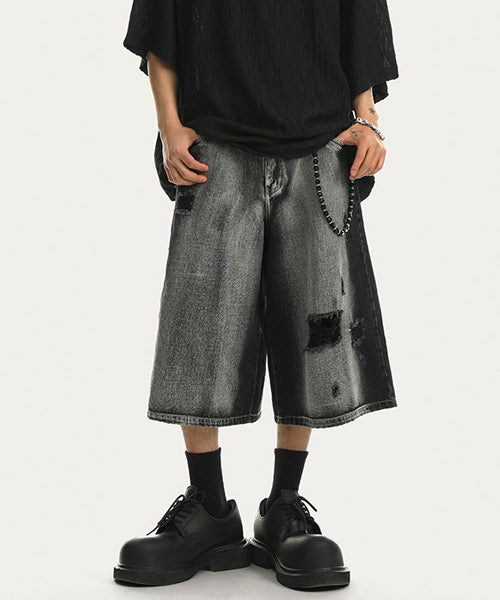 ブラックデニムハーフパンツ / 15844