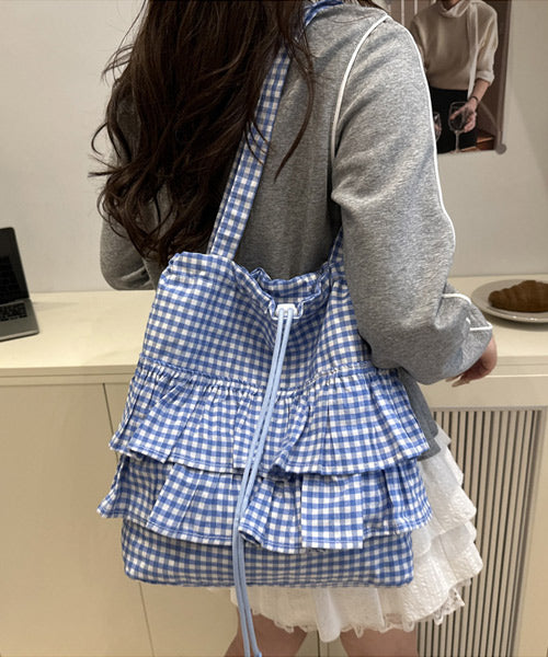 ギンガムチェックフリル巾着トートバッグ / 15092